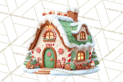 Christmas Village Clipart, Holiday Houses Clip Art PNG Product Image 4