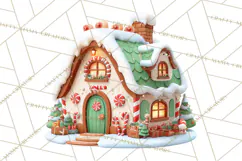 Christmas Village Clipart, Holiday Houses Clip Art PNG Product Image 4