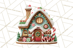 Christmas Village Clipart, Holiday Houses Clip Art PNG Product Image 5