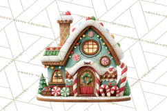 Christmas Village Clipart, Holiday Houses Clip Art PNG Product Image 5