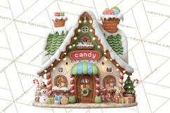 Christmas Village Clipart, Holiday Houses Clip Art PNG Product Image 2