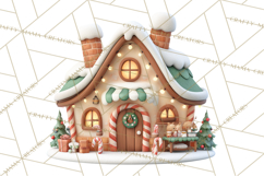 Christmas Village Clipart, Holiday Houses Clip Art PNG Product Image 3