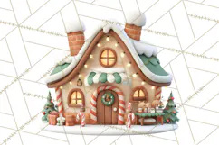 Christmas Village Clipart, Holiday Houses Clip Art PNG Product Image 3