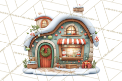 Christmas Village Clipart, Holiday Houses Clip Art PNG Product Image 2