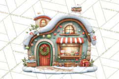 Christmas Village Clipart, Holiday Houses Clip Art PNG Product Image 2