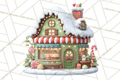 Christmas Village Clipart, Holiday Houses Clip Art PNG Product Image 4