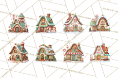 Christmas Village Clipart, Holiday Houses Clip Art PNG Product Image 6