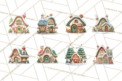 Christmas Village Clipart, Holiday Houses Clip Art PNG Product Image 7