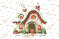 Christmas Village Clipart, Holiday Houses Clip Art PNG Product Image 4