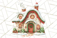 Christmas Village Clipart, Holiday Houses Clip Art PNG Product Image 4