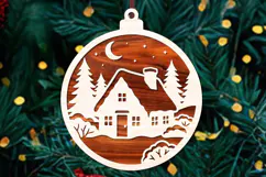 Christmas Village House Ornament SVG Cut File Product Image 2