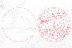 Christmas Village Laser Cut SVG, Santa Sleigh Flying Reindee Product Image 3