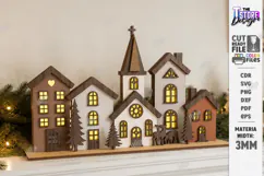 Christmas Village Lighted Stand Laser Cut | Christmas Town Product Image 1