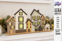 Christmas Village Lighted Stand Laser Cut | Christmas Town Product Image 1