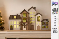 Christmas Village Lighted Stand Laser Cut | Christmas Town Product Image 1