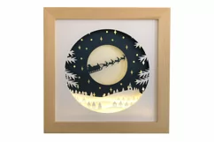 Christmas Village 3D Shadow Box SVG Layered Paper Cut Product Image 1