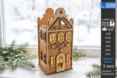 Christmas Village Nightlight Laser Cut | 3D House Lantern Product Image 1