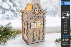 Christmas Village Nightlight Laser Cut | 3D House Lantern Product Image 1