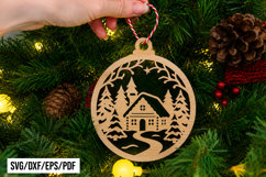 Christmas Village Ornament Laser Cut Design Product Image 1