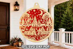 Christmas Village Ornament Laser Cut SVG Product Image 1