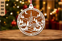 Christmas Village Ornament Laser Cut SVG Product Image 1