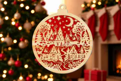 Christmas Village Ornament Laser Cut SVG Product Image 2