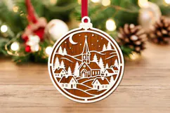 Christmas Village Ornament Laser Cut SVG Product Image 3