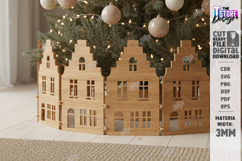 Christmas Village Laser Cut|Christmas Tree Skirt|Home Decor Product Image 1