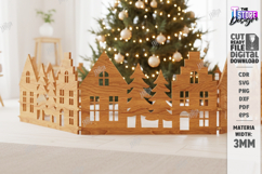 Christmas Village Laser Cut|Christmas Tree Skirt|Home Decor Product Image 1