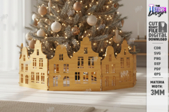 Christmas Village Laser Cut Bundle|Christmas Tree Skirt SVG Product Image 4