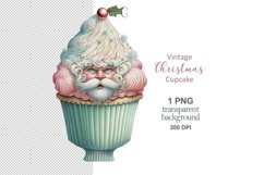 Vintage Santa Christmas Cake, Santa Claus Christmas cupcake Product Image 1