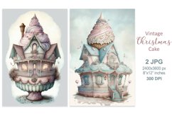 Sweet Christmas house cream Cake, Christmas scrapbooking Product Image 1