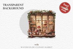 Christmas Vintage Candy Storefront House Winter Shop Clipart Nursery wall art card making collage printable files xmas decor junk journal sublimation santa watercolor Vintage Christmas Santa House clipart, candy storefront, winter shop bakery Decor