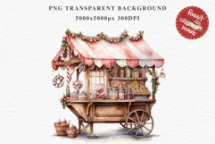 Christmas Vintage Candy Storefront House Winter Shop Clipart Nursery wall art card making collage printable files xmas decor junk journal sublimation santa watercolor Vintage Christmas Santa House clipart, candy storefront, winter shop bakery Decor