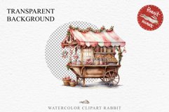 Christmas Vintage Candy Storefront House Winter Shop Clipart Nursery wall art card making collage printable files xmas decor junk journal sublimation santa watercolor Vintage Christmas Santa House clipart, candy storefront, winter shop bakery Decor