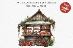 Christmas Vintage Candy Storefront House Winter Shop Clipart Nursery wall art card making collage printable files xmas decor junk journal sublimation santa watercolor Vintage Christmas Santa House clipart, candy storefront, winter shop bakery Decor