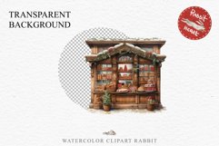 Christmas Vintage Candy Storefront House Winter Shop Clipart Nursery wall art card making collage printable files xmas decor junk journal sublimation santa watercolor Vintage Christmas Santa House clipart, candy storefront, winter shop bakery Decor