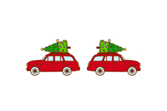 Christmas Vintage Car Earrings Laser Cut SVG Template Product Image 2