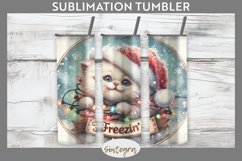 Christmas Vintage Freezin&#039; Cat Entangled Tumbler Sublimation Product Image 1