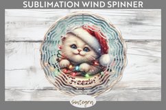 Christmas Vintage Freezin&#039; Cat entangled Wind Spinner Sublim Product Image 1