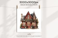 Christmas Vintage Storefront House Santa Winter Shop Clipart  Nursery wall art card making collage printable files xmas decor junk journal sublimation santa watercolor Vintage Christmas Santa House clipart, christmas storefront, winter shop bakery Decor