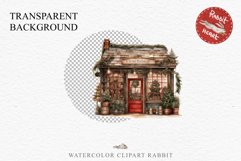 Christmas Vintage Storefront House Santa Winter Shop Clipart  Nursery wall art card making collage printable files xmas decor junk journal sublimation santa watercolor Vintage Christmas Santa House clipart, christmas storefront, winter shop bakery Decor