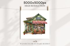 Christmas Vintage Storefront Store House Winter Shop Clipart Nursery wall art card making collage printable files xmas decor junk journal sublimation santa watercolor Vintage Christmas Santa House clipart, candy storefront, winter shop bakery Decor
