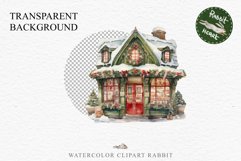 Christmas Vintage Storefront Store House Winter Shop Clipart Nursery wall art card making collage printable files xmas decor junk journal sublimation santa watercolor Vintage Christmas Santa House clipart, candy storefront, winter shop bakery Decor