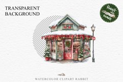Christmas Vintage Storefront Store House Winter Shop Clipart Nursery wall art card making collage printable files xmas decor junk journal sublimation santa watercolor Vintage Christmas Santa House clipart, candy storefront, winter shop bakery Decor