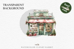 Christmas Vintage Storefront Store House Winter Shop Clipart Nursery wall art card making collage printable files xmas decor junk journal sublimation santa watercolor Vintage Christmas Santa House clipart, candy storefront, winter shop bakery Decor