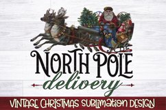 North Pole Delivery PNG | Vintage Christmas Sublimation PNG Product Image 1