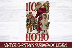 Ho Ho Ho PNG | Vintage Christmas Sublimation Design Product Image 1