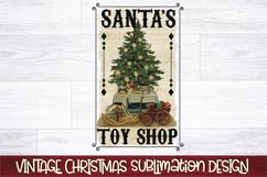 Santa&#039;s Toy Shop PNG | Vintage Christmas Sublimation Design Product Image 1