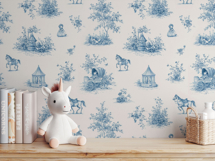 Christmas Story 12 Blue Toile de Jouy Seamless Patterns Product Image 15